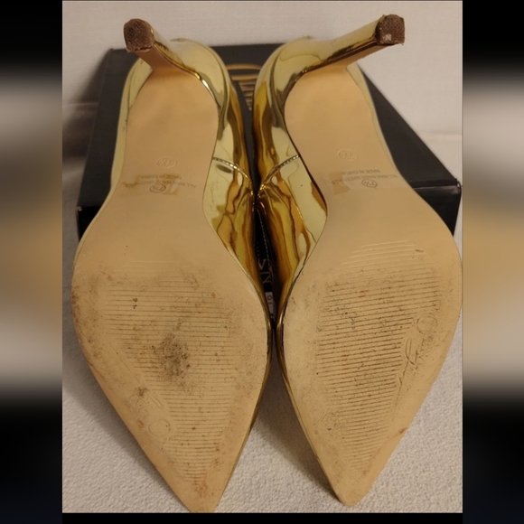 OLIVIA FERGUSON Kiara Gold Pointed-Toe High Heels – Size 7.5 - Picture 9 of 9